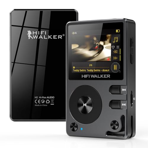 Hifi Walker H2, Lettore Mp3 Bluetooth Ad Alta Risoluzione, Dsd Dac Perdita Di Qualità Audio Flac, Mp3 Lettore Musicale Portatile Con 64 Gb Di Memoria