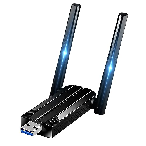 Chiavetta Usb Wifi 1300Mbps Per Pc Fisso,Usb 3.0 2 Antenne Dual Band 2.4Ghz/5.8 Ghz Adattatore Wifi Usb Per Pc/Desktop/Laptop, Per Windows 11/10/8/7/V