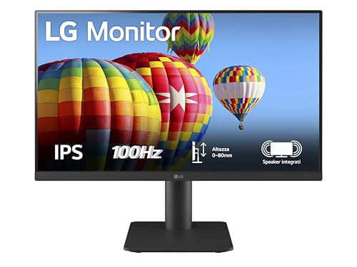 Lg 24Ms550 Monitor 24" Full Hd Ips, Altezza Regolabile, Speaker Stereo 4W, 100Hz, 1920X1080, 2X Hdmi, Uscita Cuffie, Schermo Antiriflesso, Reader Mode