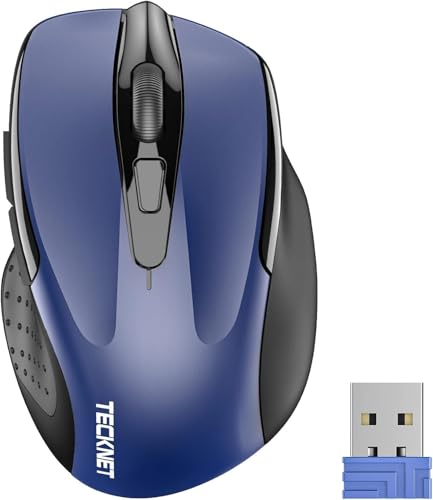 Tecknet Pro Mouse Senza Fili, 2600 Dpi Mouse Wireless Ergonomico, 2,4G Mouse Ottico Con Ricevitore Nano Usb, 6 Pulsanti, Durata Di Vita Di 24 Mesi Com
