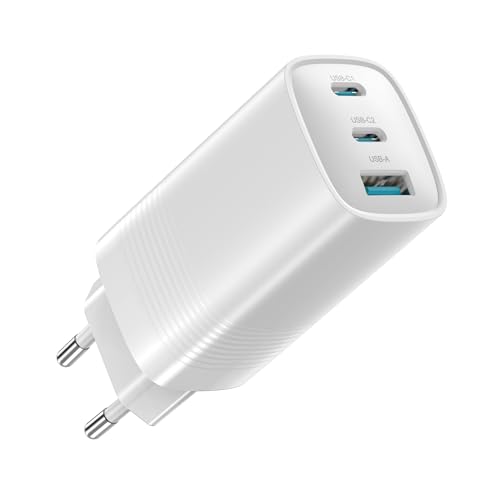 Caricatore Usb C 67W, Alimentatore Rapido Gan Compact Pd A 3 Porte, Usb-C Caricatore Veloce Per Macbook Pro/Air,Dell Xps,Laptop,Ipad Pro,Samsung Galax