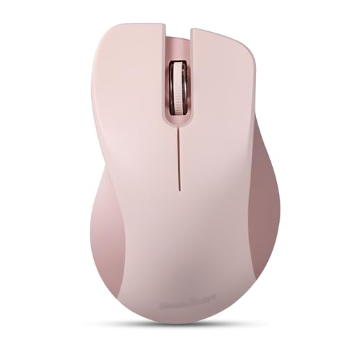 Perixx Perimice-621 - Mouse Wireless Con Clic Silenzioso, Design Ergonomico, Compatibile Con Pc Desktop E Laptop, Colore: Rosa