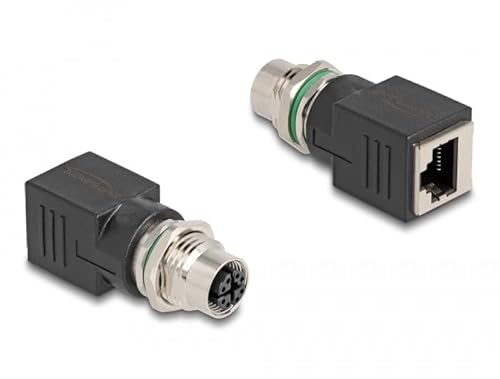 Delock 60064 Adattatore Per Inversione Del Genere Dei Cavi M12 Rj-45 Nero