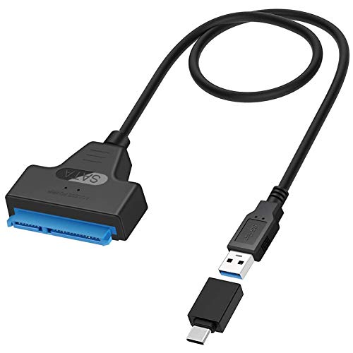 Geekerchip 50 Cm Cavo Usb 3.0 A Sata 5 Gbps Adattatore Hdd 2.5" Hdd/Ssd Convertitore Usb A Sata Iii (Regalo: Adattatore Usb C A Usb 3.0)