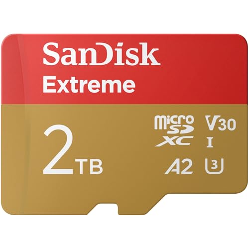 Sandisk 2Tb Extreme Scheda Microsdxc + Adattatore Sd (Per Action Cams, Droni, Smartphones, Velocità Fino A 240 Mb/S, 4K Uhd) Rescuepro Deluxe, Uhs-I,