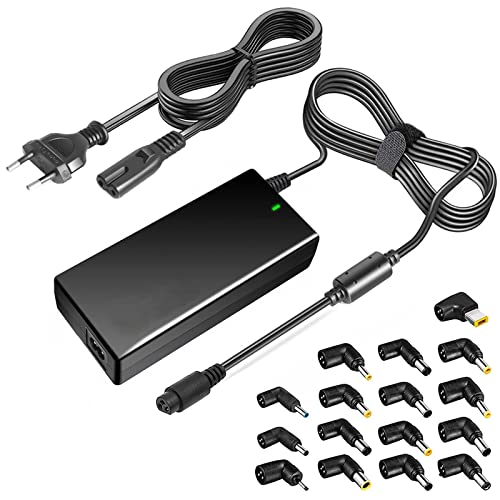 Amzfwing 90W Caricabatterie Universale Per Computer Portatili, 20V 19.5V 19V 18.5V 16V 15V Ac Power Adapter Con Multi-Tips Compatibile Con Dell Hp Ace