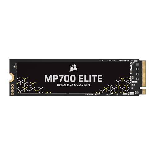 Corsair Mp700 Elite 2Tb Pcie 5.0 X4 Nvme M.2 Ssd – Fino A 10,000Mb/Sec – Alta Densità 3D Tlc Nand – M.2 2280 - Compatibile Con Directstorage – Nero