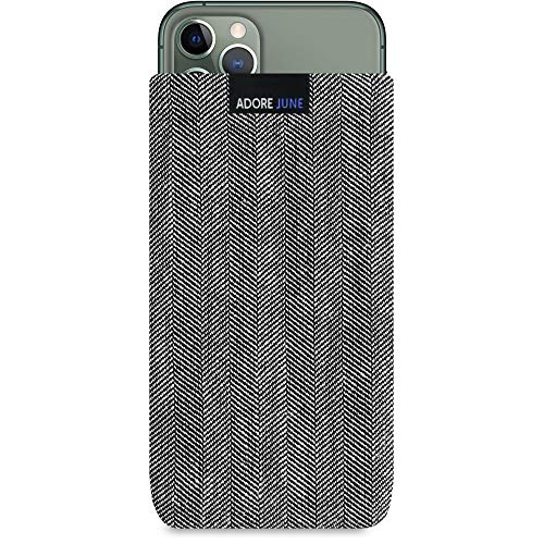 Adore June Business Custodia Compatibile Con Iphone 11 Pro, Materiale Caratteristico Con Display Di Pulizia Effetto, Grigio/Nero