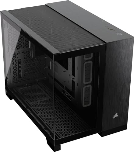 Corsair 2500X Small-Tower Matx Case Per Pc A Doppia Camera - Vetro Temperato Panoramico - Compatibile Con Scheda Madre A Connessione Inversa - Nessuna