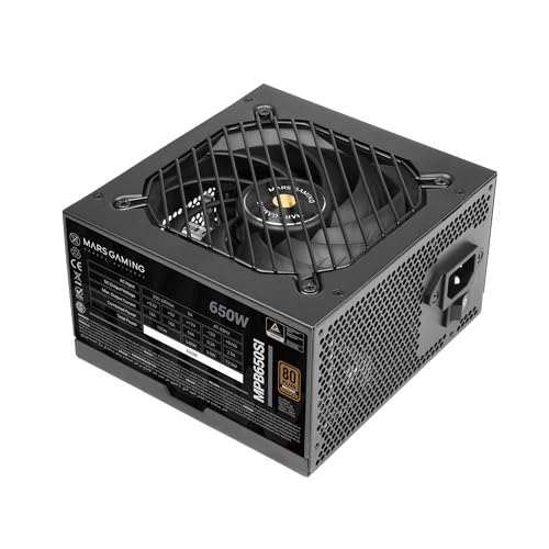 Marsgaming Mpb650Si, Alimentatore Pc Atx 650W, 7 Anni Di Garanzia, 80Plus Bronze 230V, 90% Di Efficienza, Ventola Si Extreme Silence Con Nucleo In Ram
