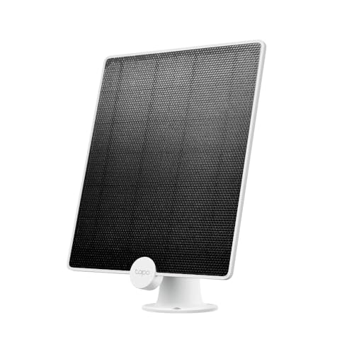Tapo Pannello Solare, Alimentazione Solare Non-Stop, Potenza Di Ricarica Fino A 4,5 W, Ip65, Resistente Alle Intemperie, Cavo Di Ricarica Da 4 M, Staf