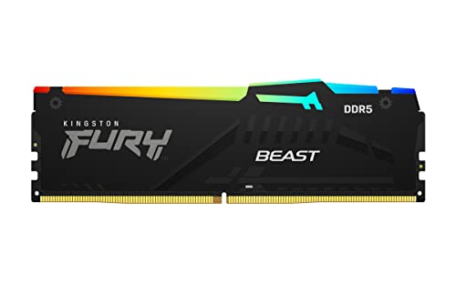 Kingston Fury Beast Nero Rgb Xmp 32Gb 6800Mt/S Ddr5 Cl34 Dimm Memoria Gaming Per Computer Fissi Kit Da 2 - Kf568C34Bbak2-32