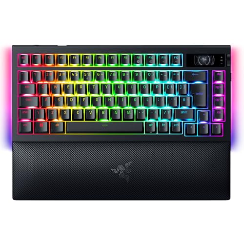 Razer Blackwidow V4 Pro 75% - Tastiera Da Gioco Wireless Sostituibile A Caldo - Display Oled (Ghiera Dei Comandi, 4K Hz E Connettività Bluetooth, Pogg