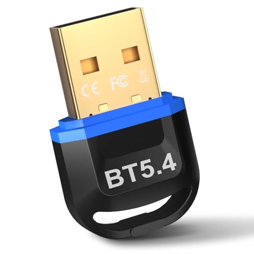 Hoppac Chiavetta Bluetooth 5.4 Per Pc, Bassa Latenza Adattatore Bluetooth Usb, Dongle Bluetooth Compatibile Con Windows 11/10/8.1/7, Per Cuffie, Mouse