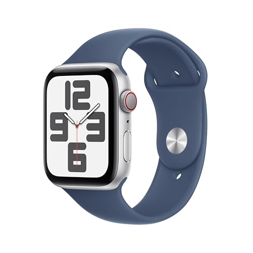 Apple Watch Se (2ª Gen.) Gps + Cellular 44 Mm Smartwatch Con Cassa In Alluminio Argento E Cinturino Sport Denim - S/M. Tracker Per Il Fitness E Il Son