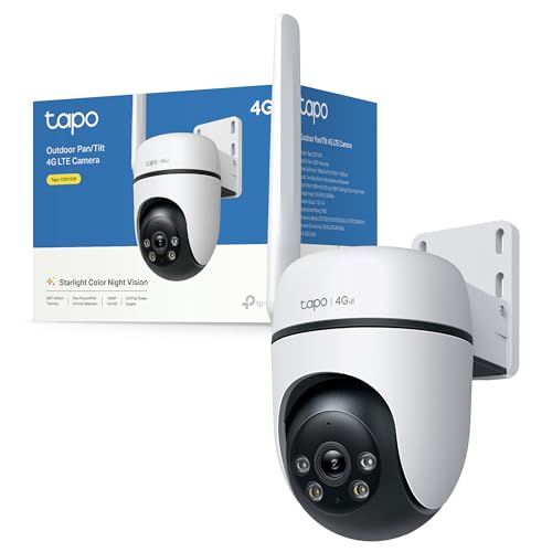 Tapo C501Gw 3G/4G Lte Telecamera Wi-Fi Esterno Con Sim Slot, Fhd 360° Ptz, Visione Notturna A Colori Starlight, Ip66, Rilevamenti Smart Ai, Allarme So