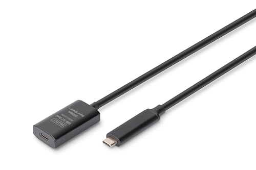 Digitus Cavo Di Prolunga Usb Attivo - Da Usb-C Femmina A Usb-C Maschio - 5 M - Usb 3.2 Gen2-10 Gbit/S - Plug & Play - Con Amplificatore Di Segnale - N