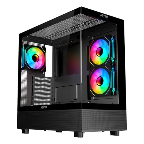 Abysm Gaming Scatola Pc Gamer Danube Sava H400 Prime Black Atx, Con Tre Ventole Argb, Capacità Per Schede Grafiche Fino A 410 Mm