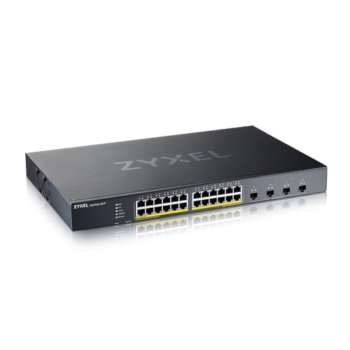 Zyxel Nebula Switch Poe + Smart Managed Ethernet 24 Porte Gigabit Con 375 Watt Budget E 4 Slot Sfp + 10G, Modalità Cloud Ibrida [Xgs1935-28Hp]