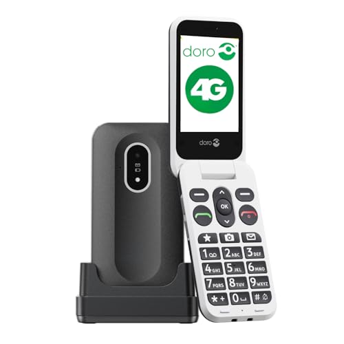 Doro Leva L20 Telefono Cellulare Sbloccato Seniors – Ampio Schermo Paesaggio – Audio Hd Potente – Fotocamera – Tasto Assistenza Con Localizzazione Gps