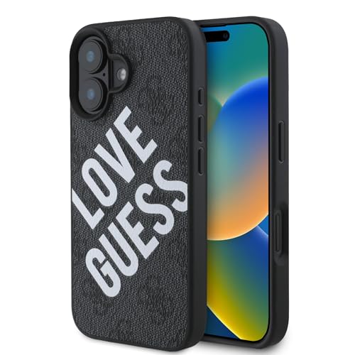 Cg Mobile Guess - Custodia Per Iphone 16 Hc, Resistente, Antiurto, Compatibile Con Magsafe, Pu 4G, Custodia Con Logo Big Love Guess, Colore Nero