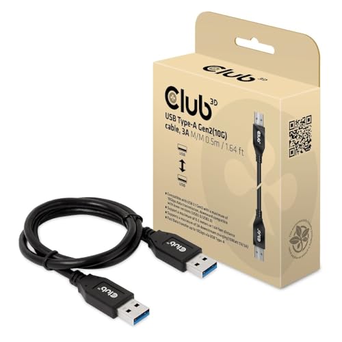 Club 3D Cac-1409 - Cavo Usb Tipo A Gen2 (10 G), 3 A, 0,5 M