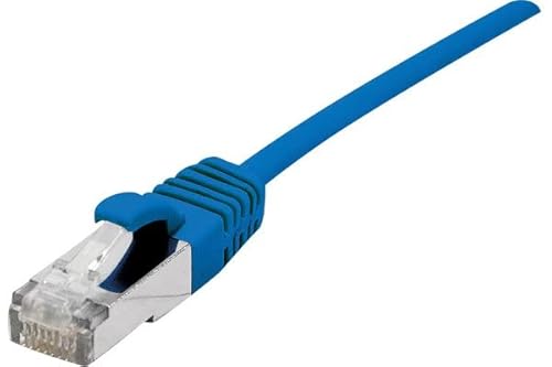 Dexlan Patchkabel Cat, 6A, S/Ftp (Pimf), Ultradünn, Halogenfrei, Mit Rastnasenschutz, Blau, 0,3 M (858721) Marca