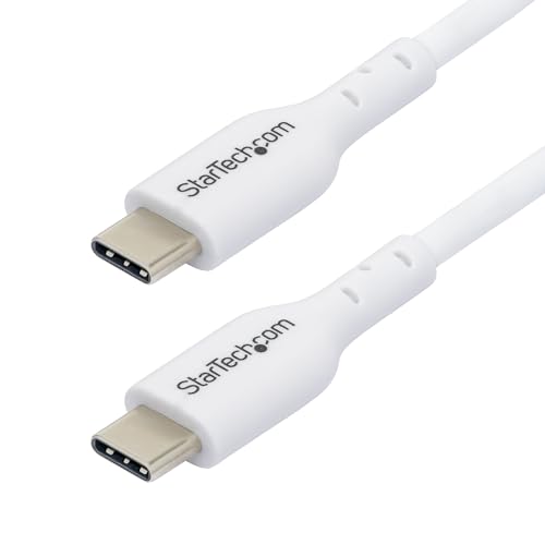 Startech.Com Cavo Usb-C Bianco Da 2M, Cavo Di Ricarica/Trasferimento Dati Usb 2.0 Type-C Per Laptop, Pd 60W, M/M