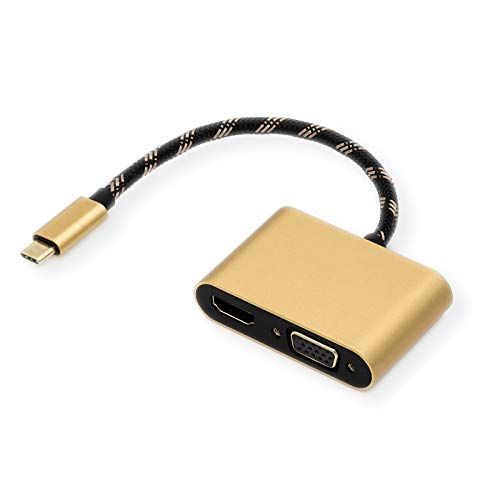Roline Gold - Adattatore Display Usb Tipo C - Vga + Hdmi