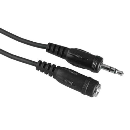 Hama Prolunga Jack Da 3,5 Mm Maschio A Presa Jack Da 3,5 Mm (Cavo Mini Jack 3,5 Mm, 5 M, 2 Core, Cestino), Nero