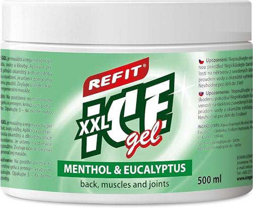 Refit Ice Gel Menthol & Eukalyptus Xxl 500 Ml | Gel Extra Antidolore, Potere Rinfrescante Naturale Del Mentolo E Profumo Di Eucalipto, Per Schiena, Mu