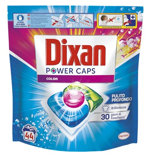 Dixan Power Caps Color, Detersivo Lavatrice In Capsule, Confezione Da 44 Pz