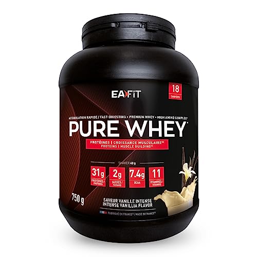 Eafit Pure Whey - Vaniglia Intensa 750 G - Crescita Muscolare - Proteine Wp Tri-Fonte - Rapida Assimilazione - Contiene Aminoacidi Ed Enzimi Digestivi