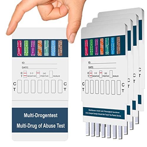 5 X 10 In 1 Test Antidroga Multi Test Delle Urine – 10 Tipi Di Farmaci – Test Rapido Per Thc, Anfetamine, Cocaina, Oppiacei, Meth, Metadone, Mdma, Ben