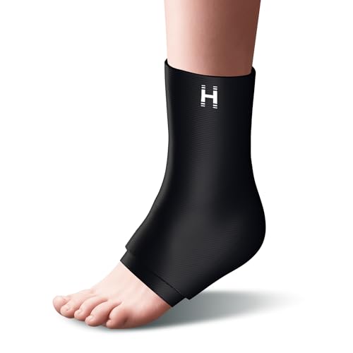 Homedics Hot And Cold Relief Gel Ankle Support, Cavigliera Ultra Morbida Con Flessibile Inserto In Gel Per Relax E Sollievo, Traspirante, Nero