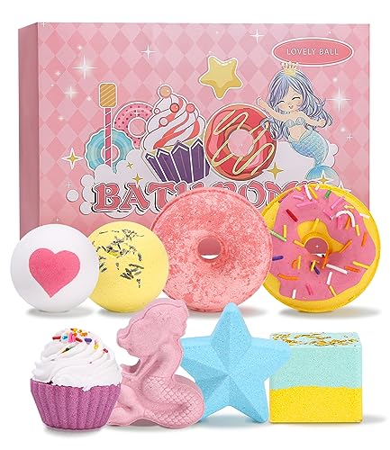 Faokze 8 Pezzi Bombe Da Bagno,Set Regalo Bombe Da Bagno,Bombe Da Bagno Profumate,Bombe Da Bagno Per Donne,Fidanzate,Bambini Bombe Da Bagno Set Regalo