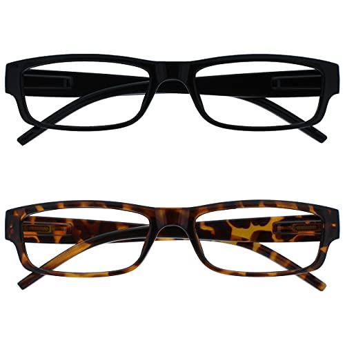 Opulize Nero E Marrone Tartaruga Leggero Lettori Valore 2 Pacco Uomo Donna Rr32-12 +2,00-58 Gr