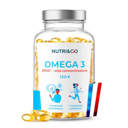 Nutri & Co Omega 3 2000Mg Olio Di Pesce - Omega-3 Ricco Di Acidi Grassi - Integratori Alimentari Fish Oil Alta Concentrazione In Dha Epa, Vitamina E -
