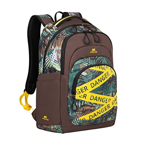 Rivacase Universal Laptop Backpack For A 15.6 Inch Laptop 30L - Ideal For Schoolers And Students - Colourful City Backpack For A Notebook Made Of High