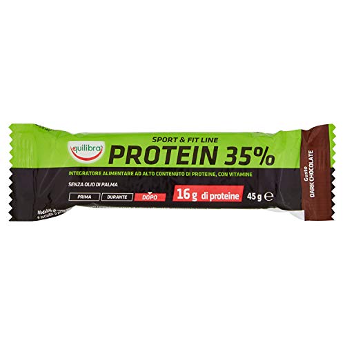Equilibra Barretta Proteica Per Sport Protein 35%, Con Vitamine, 45G