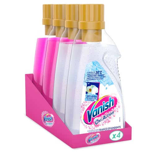 Kit Vanish, 2 Vanish Oxi Action Multipower Gel Rosa Smacchiatore Per Capi Colorati 1500Ml, 2 Vanish Oxi Action Multipower Gel Bianco Splendente Smacch
