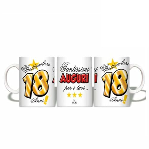 Tazza In Ceramica Bianca Per La Festa Di Buon Compleanno Tantissimi Auguri Per I Tuoi Fantastici 18 Anni
