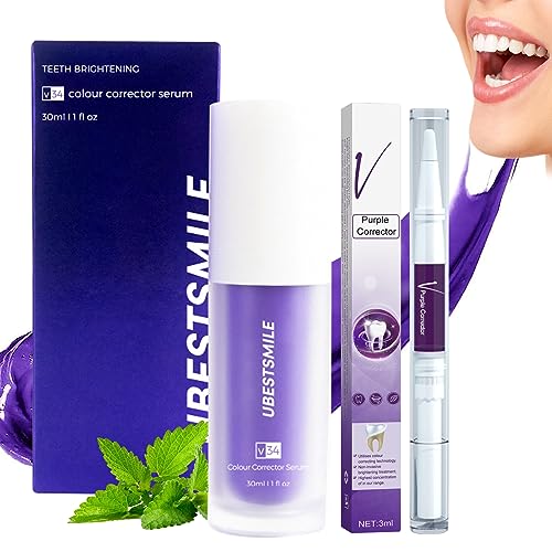 Purple Teeth Whitening Toothpaste 1 Pcs Dentifricio Viola Sbiancante Purple Toothpaste Dentifricio Sbiancante Denti Correttore Colore Denti Dentifrici