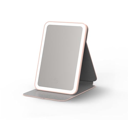 Medisana Cm 400 Specchio Cosmetico Con Luce, Specchio Per Trucco Con Luce Led, Specchio Da Tavolo Con Batteria Ricaricabile In Formato Piccolo, Pieghe