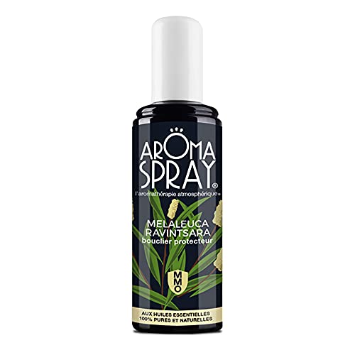 Aroma Spray – Spray Per Ambienti, Aromaterapia, Mmo Melaleuca Ravintsara, Scudo Protettivo, Antitivirale, Oli Essenziali 100% Puri E Naturali, 100 Ml
