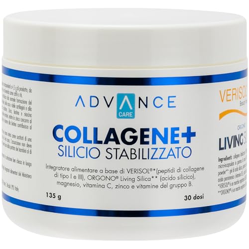 Collagene+ Silicio Stabilizzato/Integratore Alimentare A Base Di Verisol, Orgono Living Silica, Magnesio, Vitamina C, Zinco E Vitamine Del Gruppo B