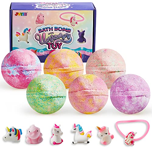 Joyin 6 Pezzi Bombe Da Bagno Oil Essenziali Naturali Bombe Da Bagno Per Bambini Con Unicorni Giocattoli Sorpresa Bagno Effervescente Anno Da 3 4 5 6 7