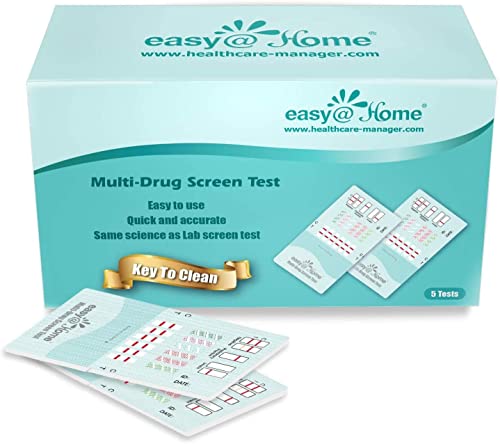 Easy@Home 5 Test Antidroga Istantanei A 6 Pannelli-Per Il Rilevamento Di Marijuana(Thc),Anfetamina (Amp),Benzodiazepine(Bzo),Cocaina(Coc),Oppiacei,Met