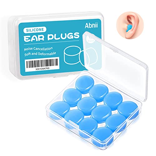 Tappi Per Orecchie Per Dormire, 6 Paia Antirumore Morbida Modellabili In Silicone, Impermeabili Riutilizzabili Per Protezione Dell'Udito Russare (Blu)