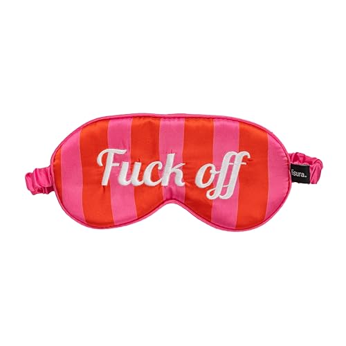 Fisura - Mascherina Per Dormire "F*Ck Off". Mascherina Per Dormire Morbida. Mascherina Per Occhi Originale Rosa E Rossa. Maschera Da Notte Ultra Morbi